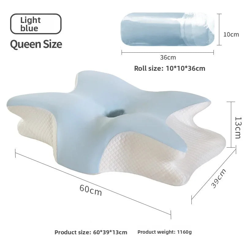 New Orthopedic Neck Pillow Butterfly Shape Memory Foam Cervical Support Sleeping Pillow&Pillow Case