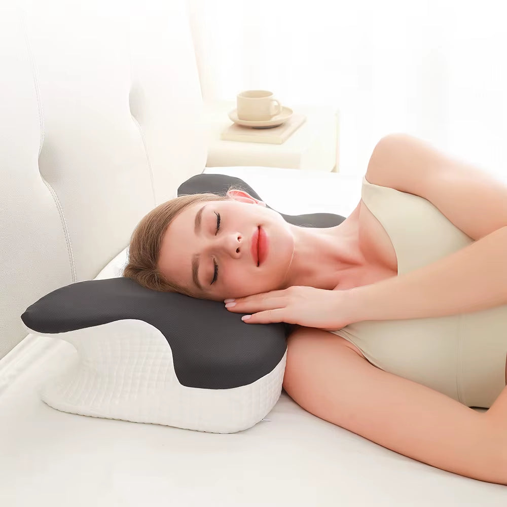 High Quality Luxury Shredded Memory Foam Pillow Butterfly Shape Ergonomic Back Side Sleeping Bed OEKO-TEX Certified Cervical