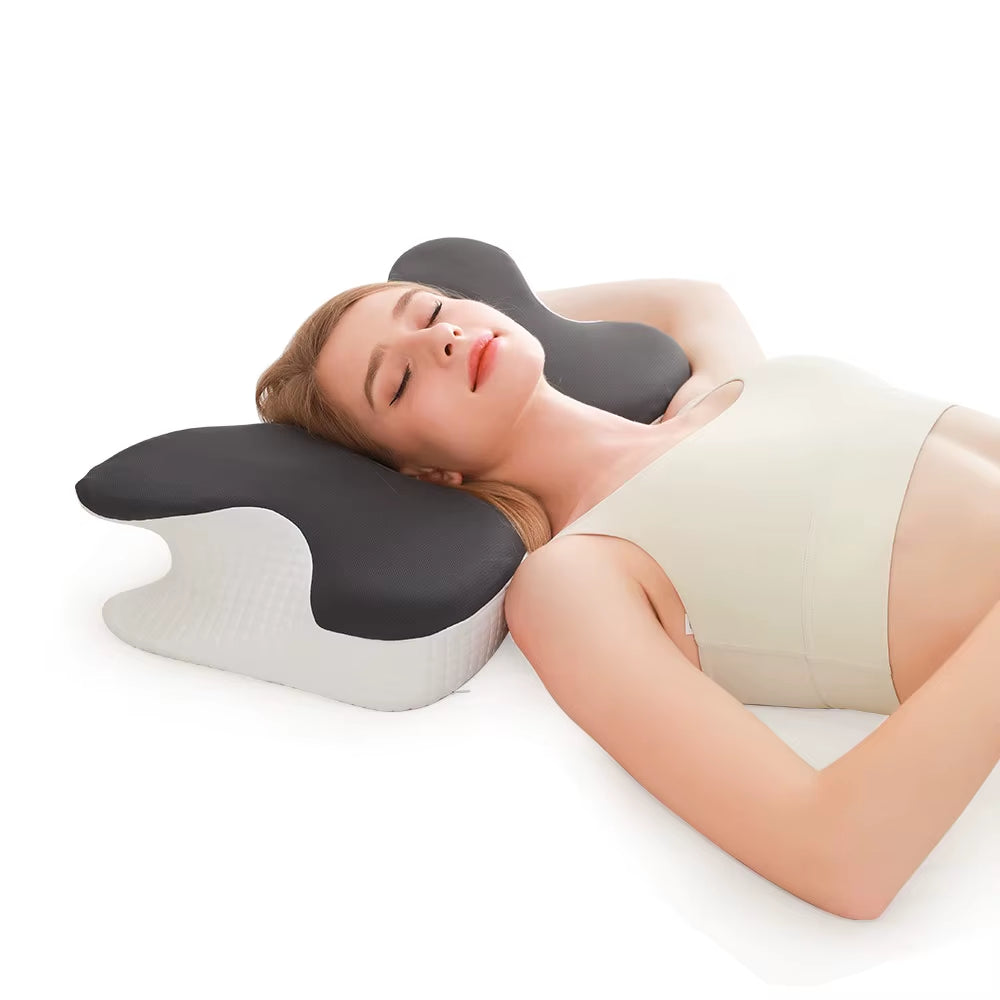 High Quality Luxury Shredded Memory Foam Pillow Butterfly Shape Ergonomic Back Side Sleeping Bed OEKO-TEX Certified Cervical